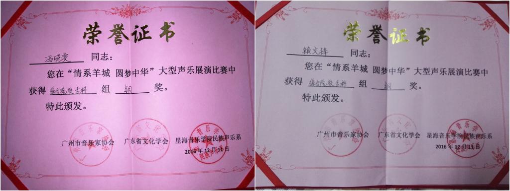 人文学院学子获奖证书 人文学院学子获奖证书